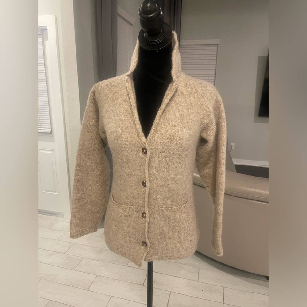 Eribe ecology made in Scotland 100% Shetland wool cardigan sweater Sz Small
